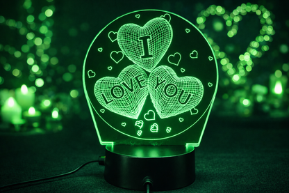 Lampă LED 3D „I Love You” – Iluminare Multicolor  Cadou Romantic