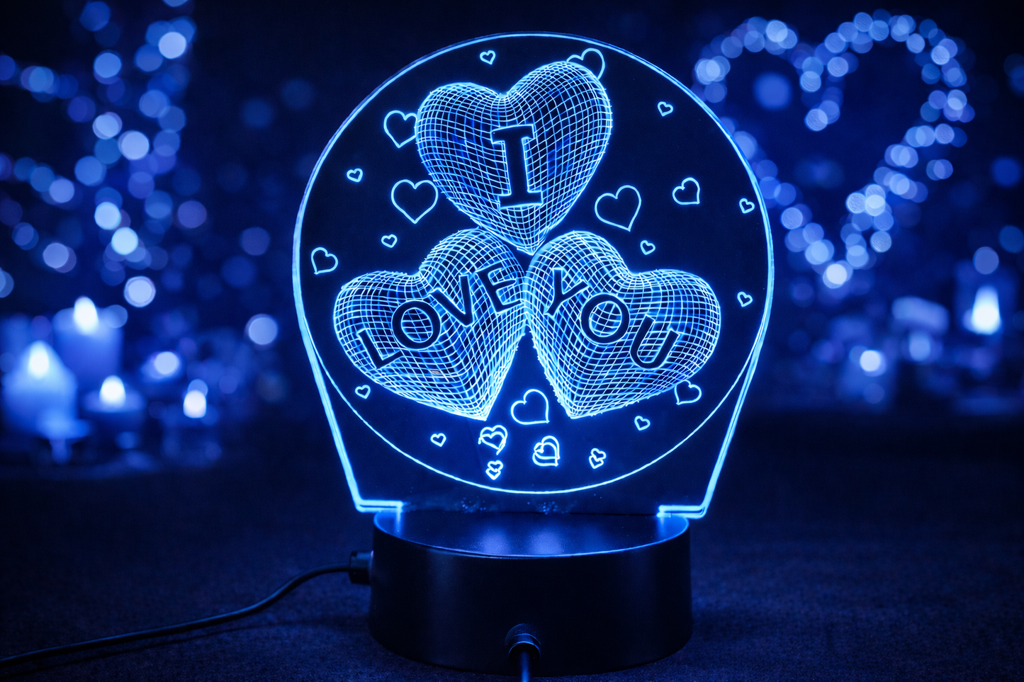 Lampă LED 3D „I Love You” – Iluminare Multicolor  Cadou Romantic