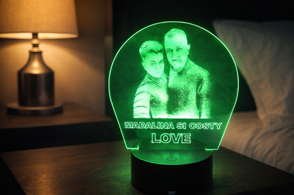 Lampă Led 3D - Cuplu + Mesaj Personalizat