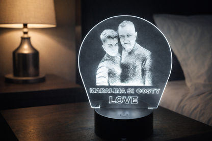 Lampă Led 3D - Cuplu + Mesaj Personalizat