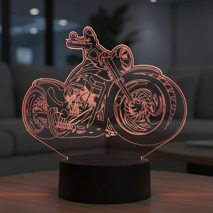 🏍️ Lampă LED 3D – Motorcycle Passion