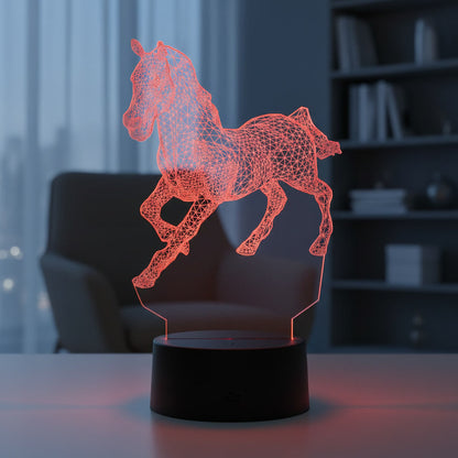 Lampă LED 3D Cal – Design Wireframe Elegant, Iluminare Multicolor, Decor Premium