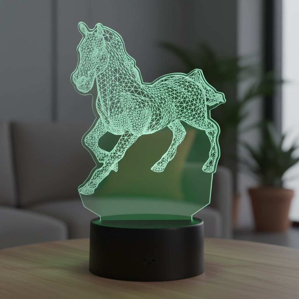 Lampă LED 3D Cal – Design Wireframe Elegant, Iluminare Multicolor, Decor Premium
