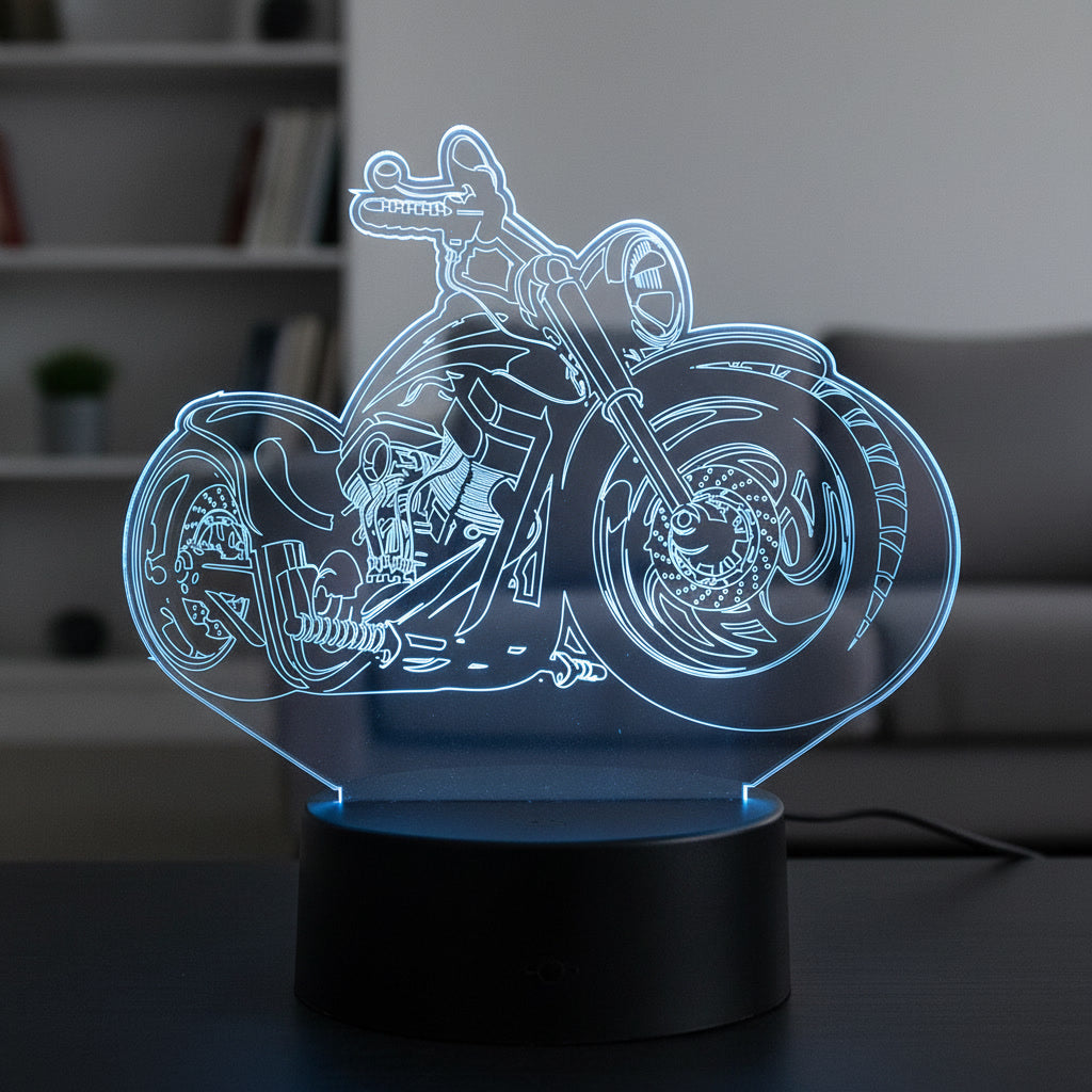 🏍️ Lampă LED 3D – Motorcycle Passion