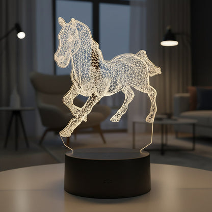 Lampă LED 3D Cal – Design Wireframe Elegant, Iluminare Multicolor, Decor Premium