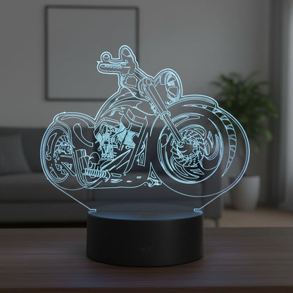 🏍️ Lampă LED 3D – Motorcycle Passion