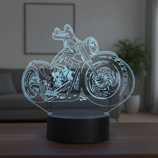 🏍️ Lampă LED 3D – Motorcycle Passion